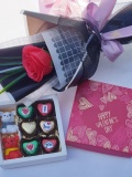 Set quà Socola valentine + hồng 1 bông 1